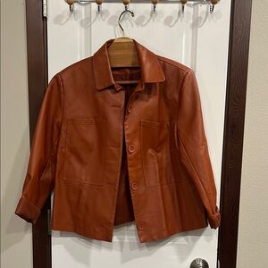 Women's Brown faux Leather Jacket